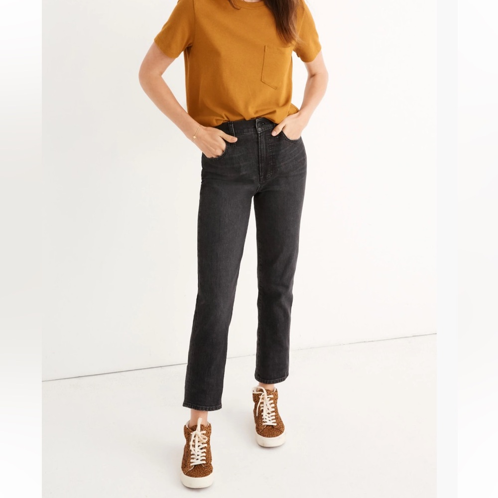 MADEWELL The Perfect Vintage Denim Crop Jean in Summer Wash in Black
